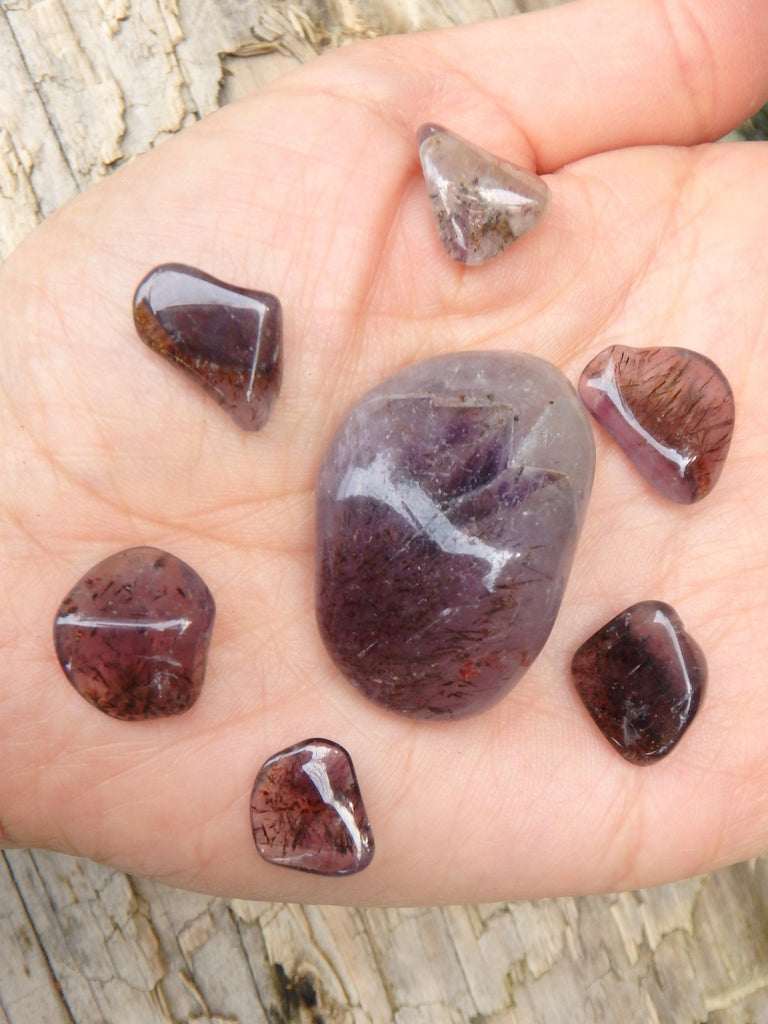 Fabulous Inclusions~Real Canadian Auralite-23 Polished Tumble Set of 7 Stones - Earth Family Crystals