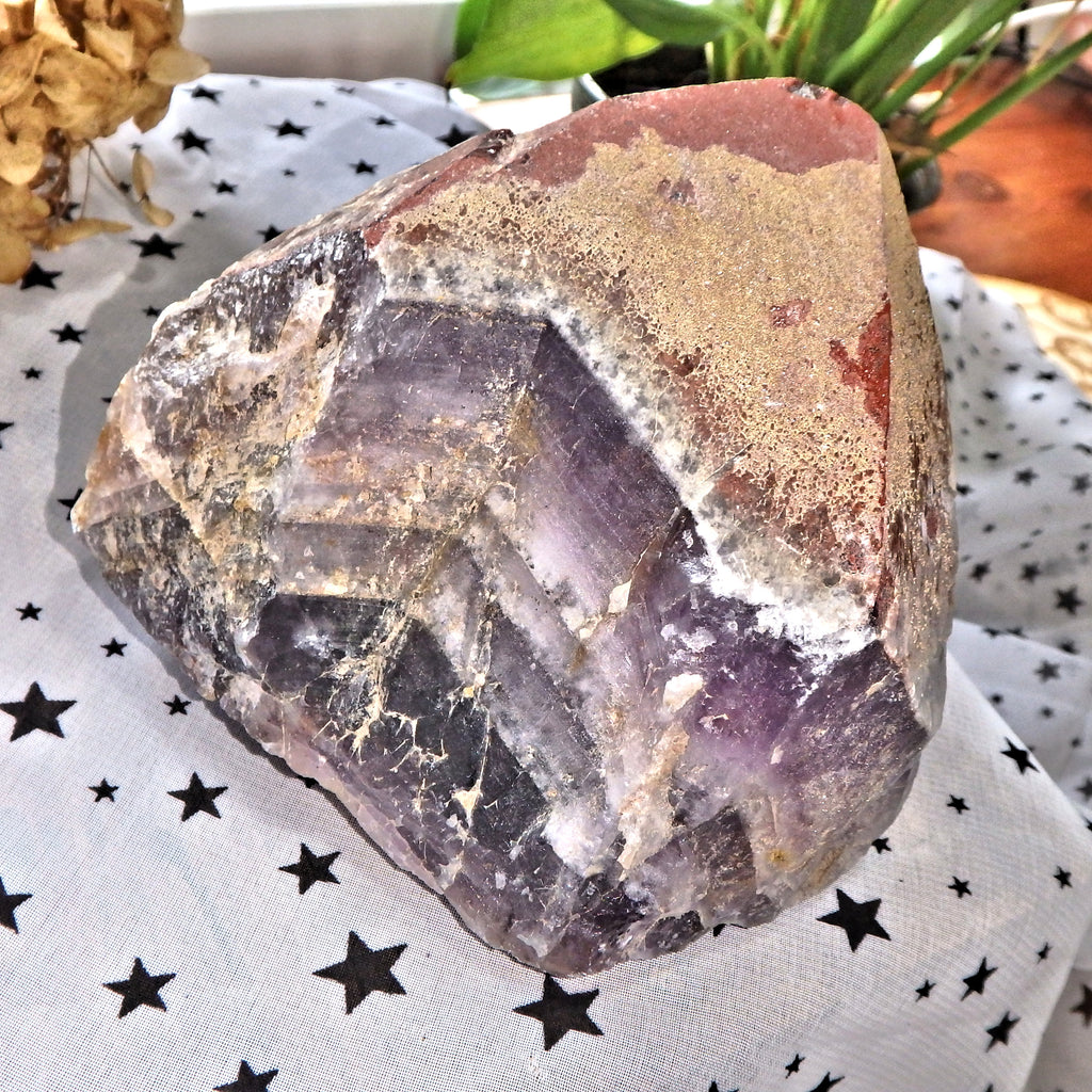 Record Keeper & Red Hematite Large Standing Display Point Auralite-23 From Canada - Earth Family Crystals