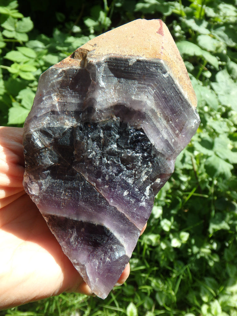 Deep Grape Purple & Record Keeper Hematite Tip Large Auralite-23 Point From Canada - Earth Family Crystals