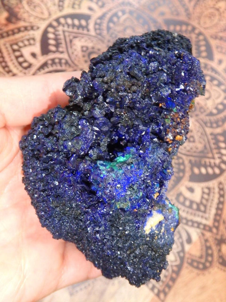 RESERVED FOR AL! Amazing Structure Large Deep Cobalt Blue Azurite Cluster With Green Malachite Inclusions - Earth Family Crystals