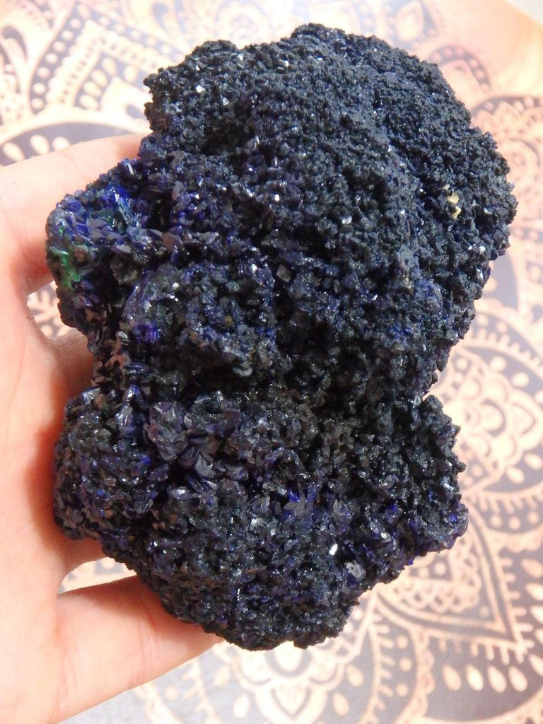 RESERVED FOR AL! Amazing Structure Large Deep Cobalt Blue Azurite Cluster With Green Malachite Inclusions - Earth Family Crystals