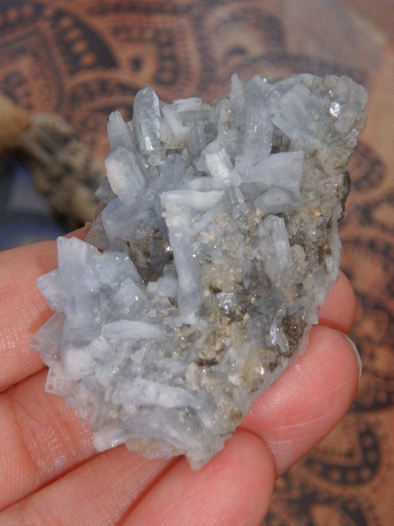 Pretty Sky Blue Natural Barite Cluster Specimen 2 - Earth Family Crystals