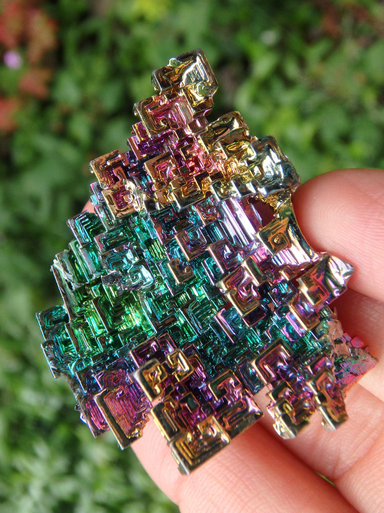 3D Structure Rainbow Bismuth Specimen From Germany - Earth Family Crystals