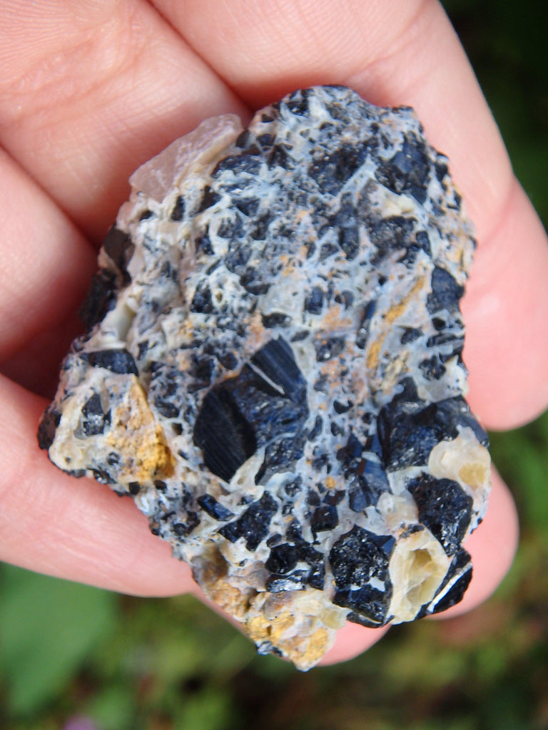 Grounding Black Tourmaline Nestled in Creamy Matrix From Brazil 1 - Earth Family Crystals