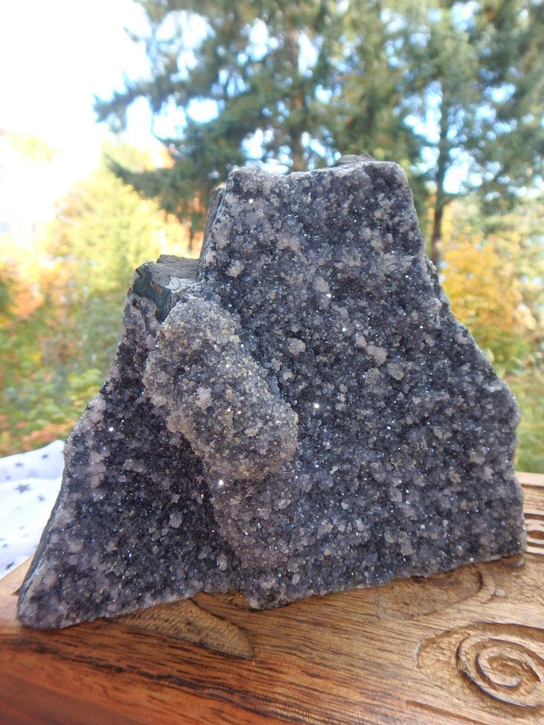 Fabulous Rare Black Amethyst Free Form Standing Display Specimen - Earth Family Crystals