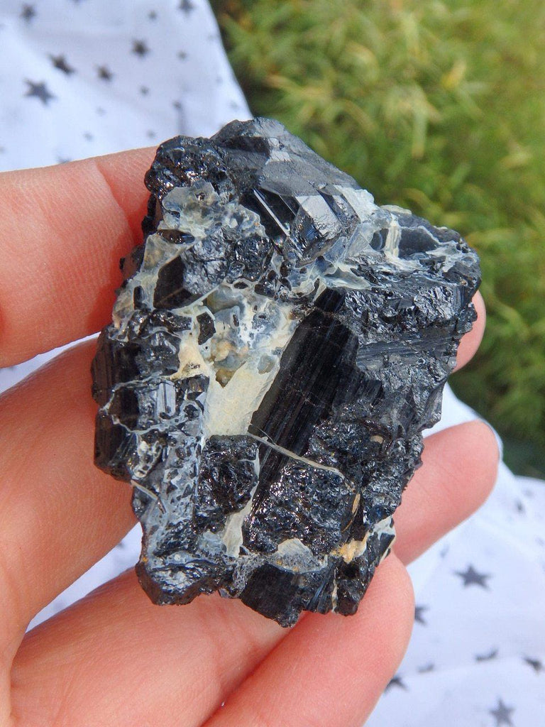 Black Tourmaline & Feldspar Cluster From Brazil 1 - Earth Family Crystals