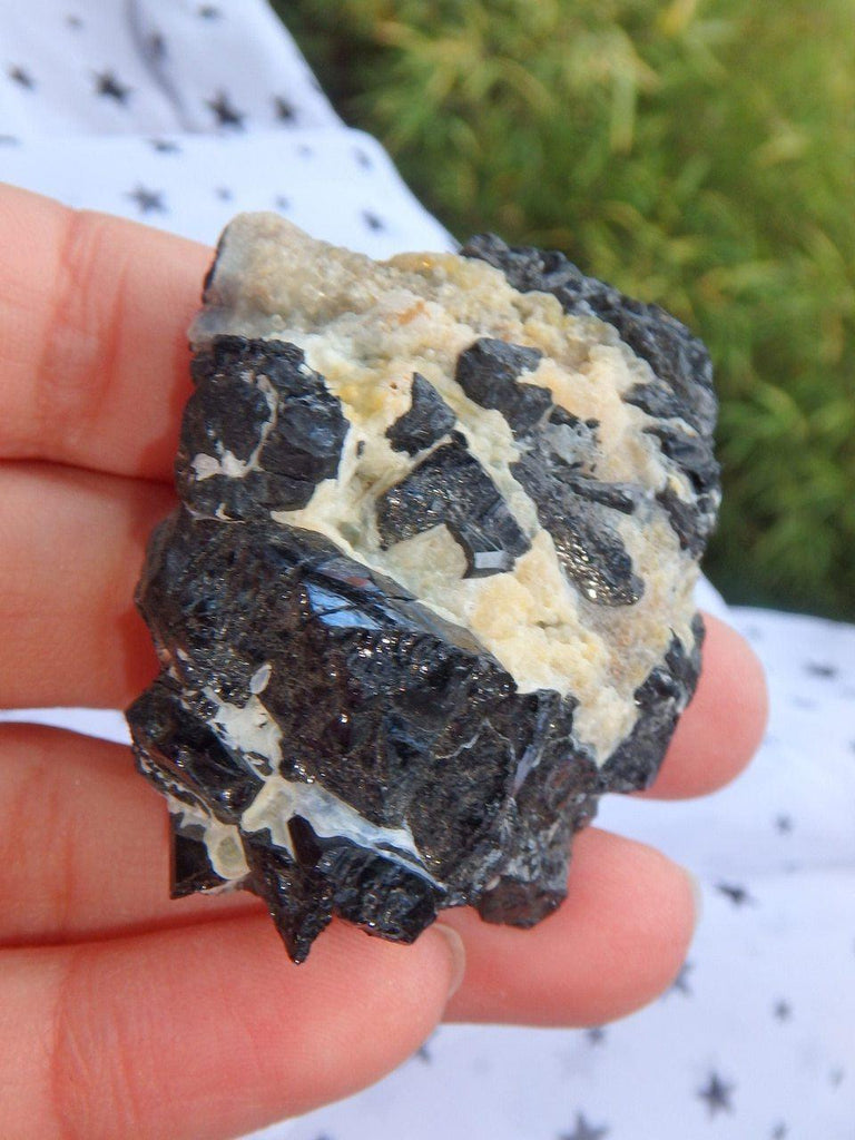 Black Tourmaline & Feldspar Cluster From Brazil 1 - Earth Family Crystals