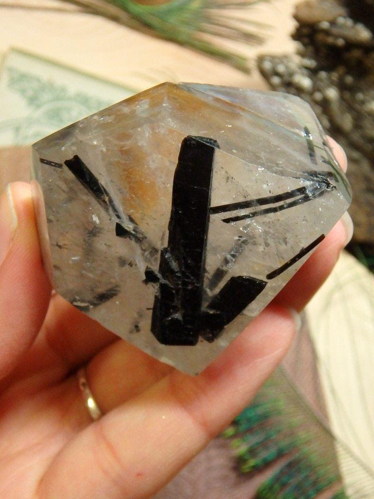 Black Tourmaline Loaded~ Tourmalated Quartz Free-Form Specimen - Earth Family Crystals