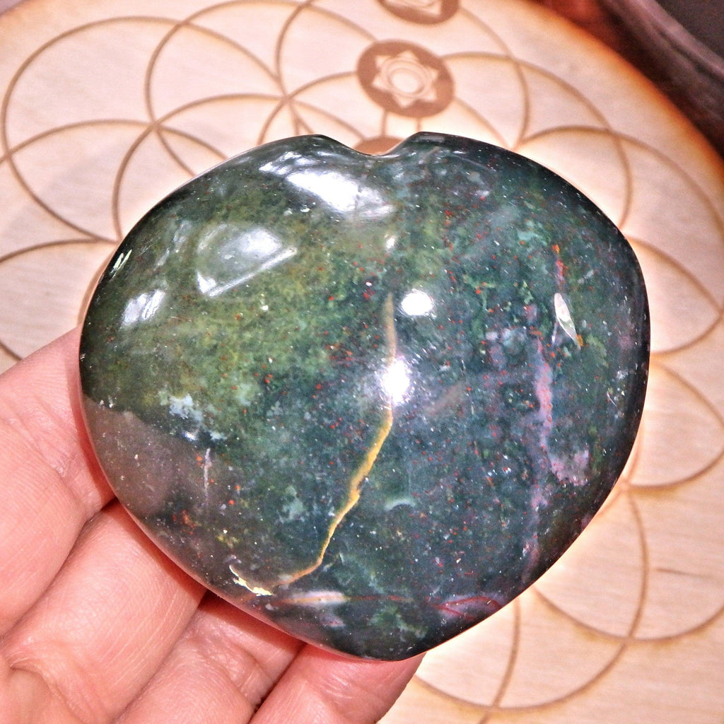 Puffy Bloodstone Love Heart Carving 1 - Earth Family Crystals