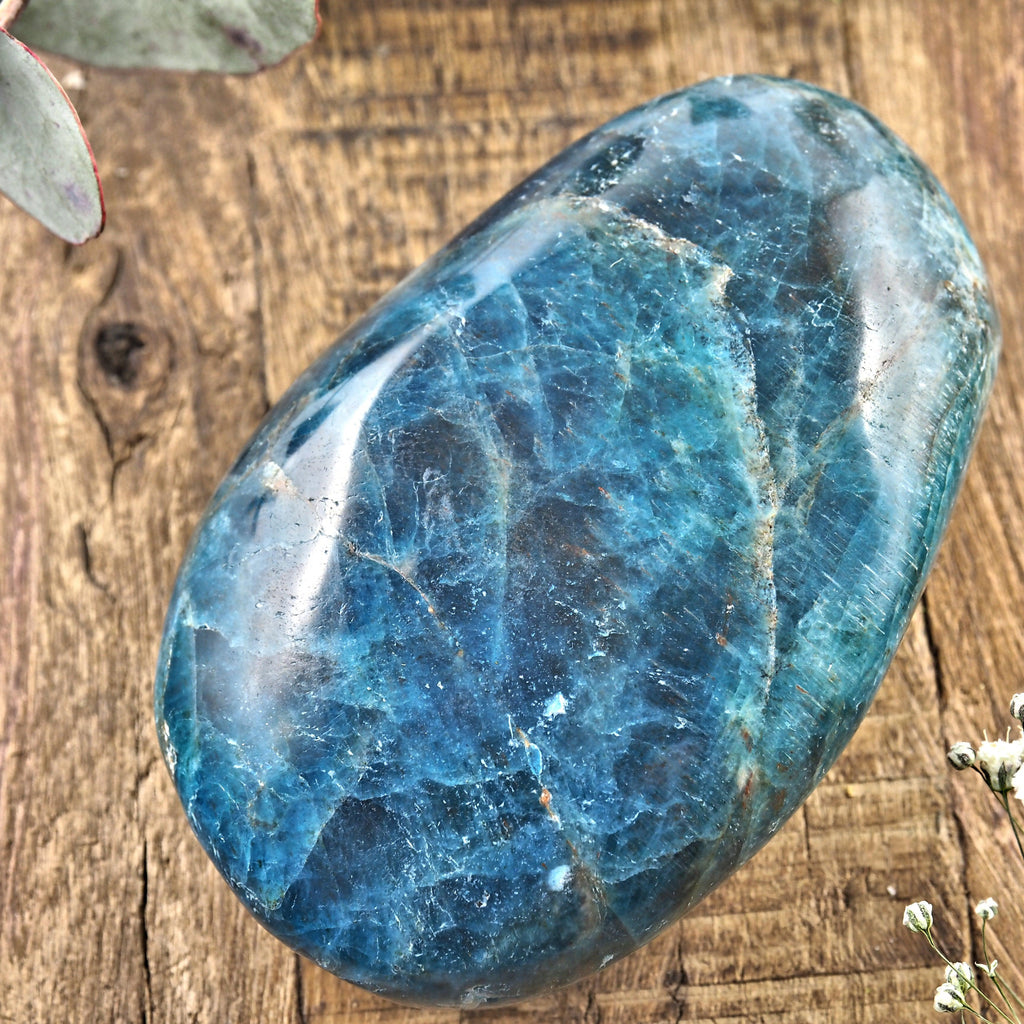 Gorgeous Blue Apatite Hand Held Specimen From Madagascar #1 - Earth Family Crystals