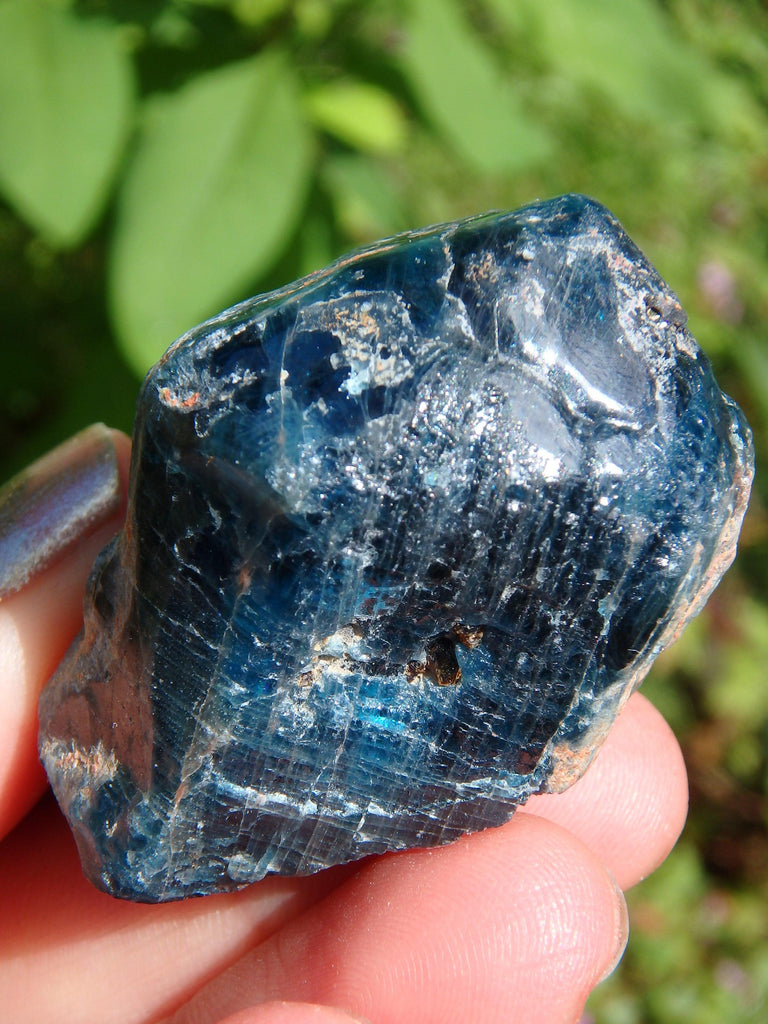 Unique Natural Deep Blue Apatite Point From Brazil - Earth Family Crystals