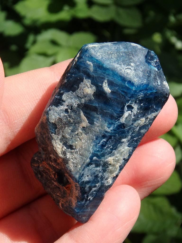 Deep Electric Blue Apatite Natural Point From Brazil 1 - Earth Family Crystals