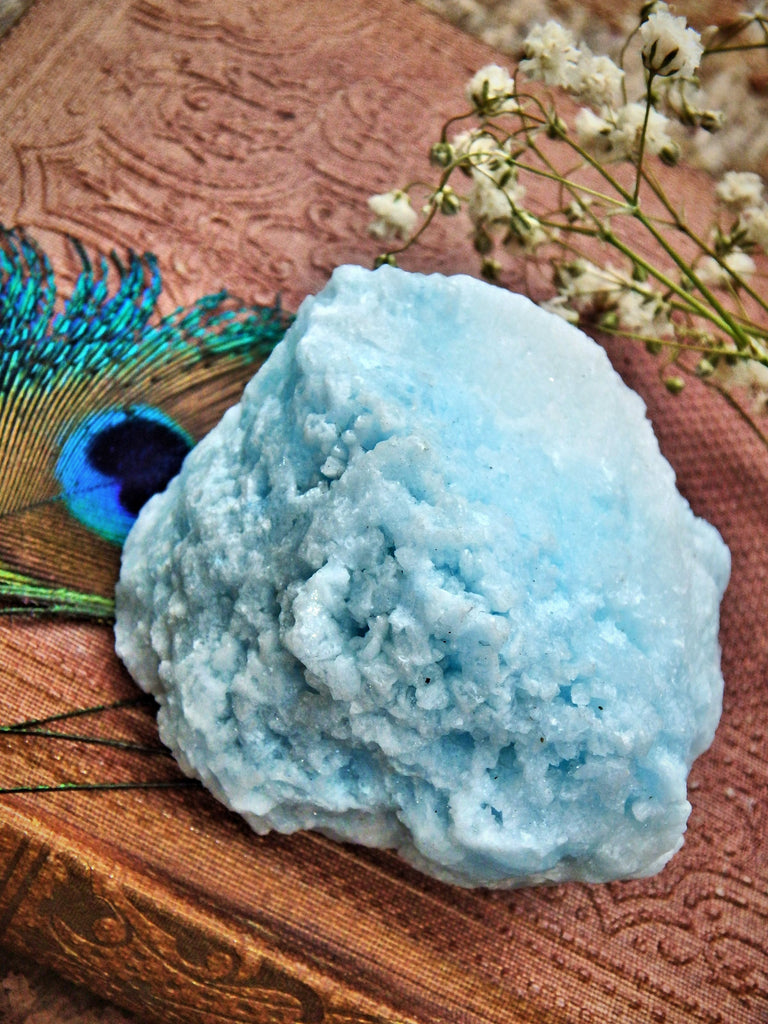 Cotton Candy Raw Blue Aragonite Cluster With Caves - Earth Family Crystals