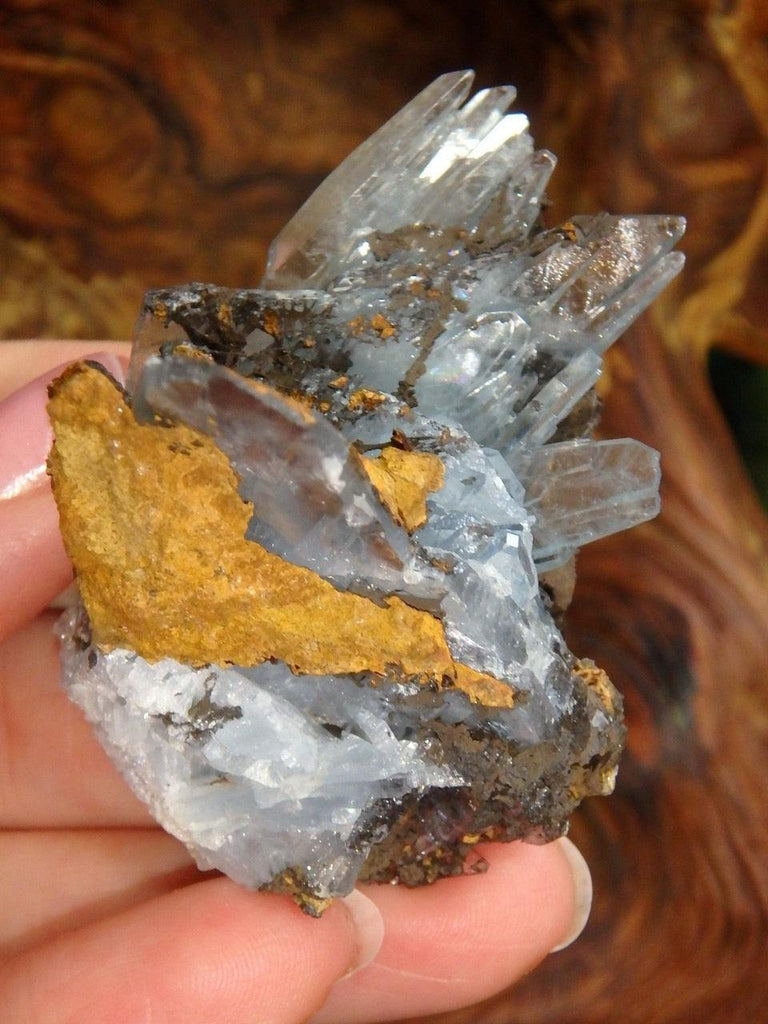 Shiny Sky Blue Barite Cluster - Earth Family Crystals