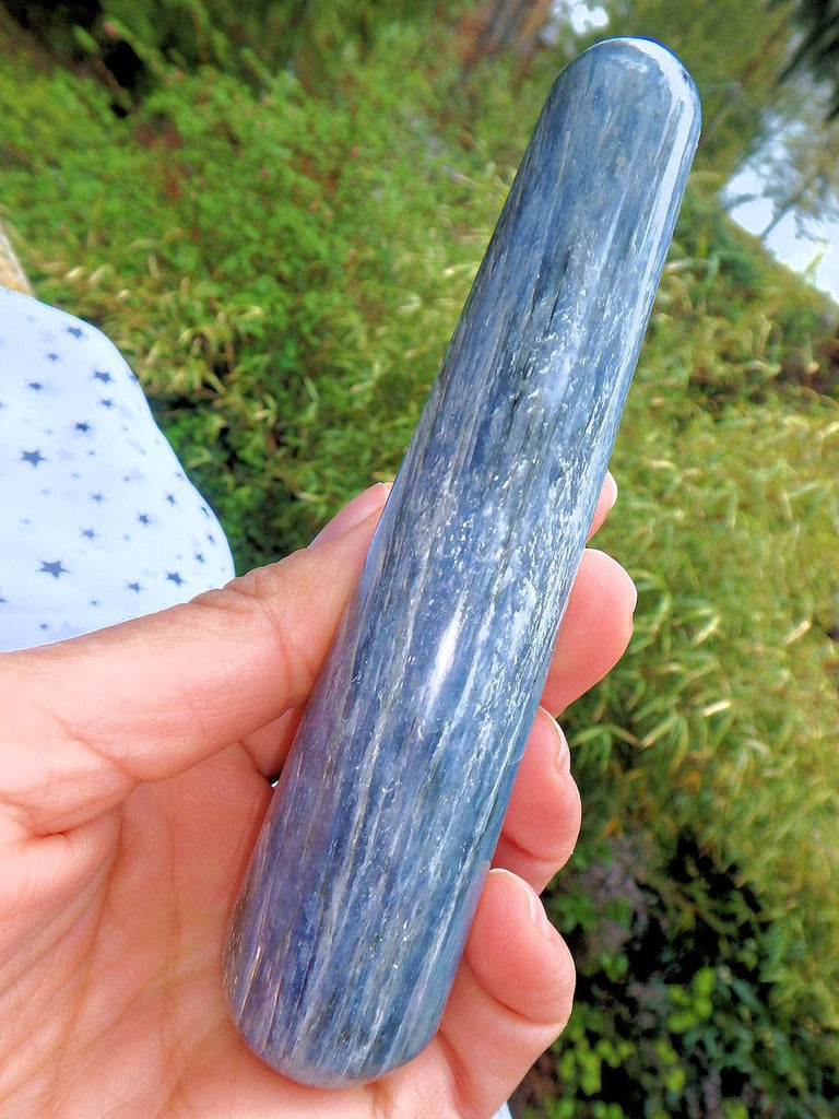 Stunning Blue Kyanite Polished Wand - Earth Family Crystals