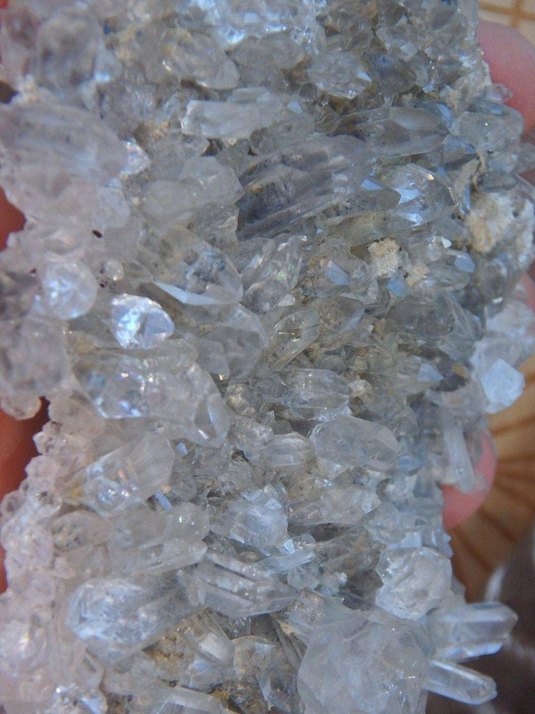 Arkansas Blue Phantom Quartz Cluster With Self Healed Bottom - Earth Family Crystals