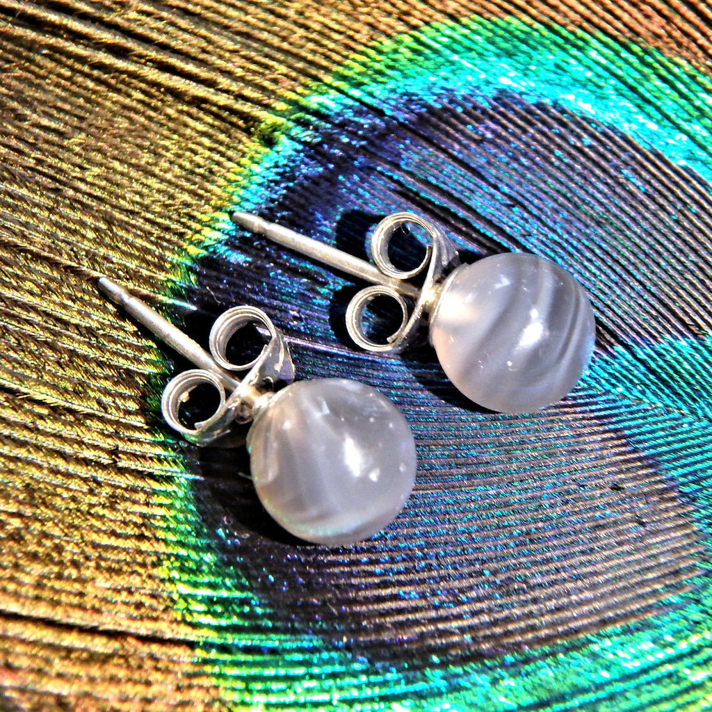 Botswana Agate Sterling Silver Stud Earrings - Earth Family Crystals