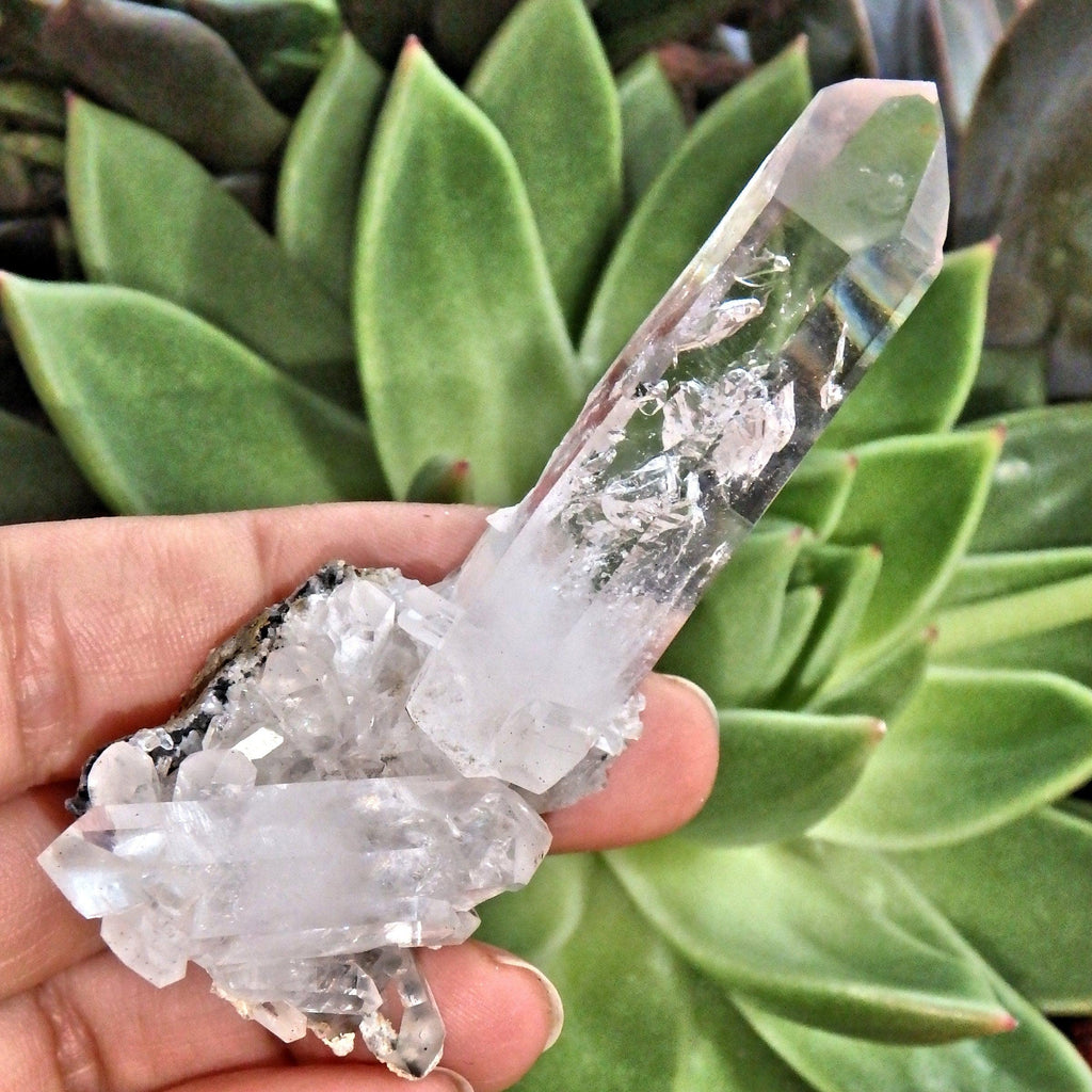 Moving Water Bubble Brandberg Quartz Cluster1 - Earth Family Crystals