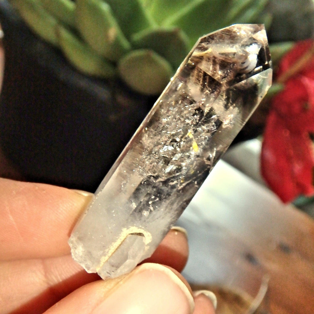 Brilliant Smoky Phantom Brandberg Quartz Point Specimen From Namibia - Earth Family Crystals