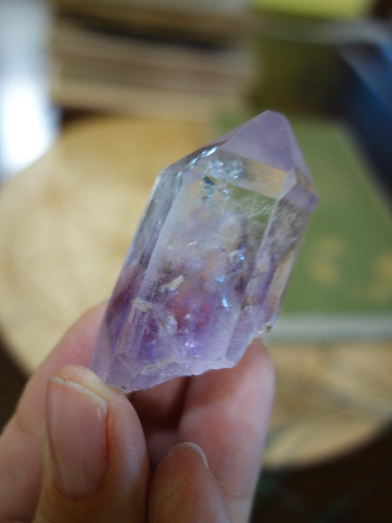 Moving Water Bubble! Lovely  Lavender Brandberg Point Specimen With Phantom - Earth Family Crystals