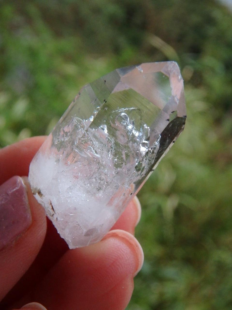 Moving Water Bubbles Brandberg Clear Quartz Point Collectors Specimen - Earth Family Crystals