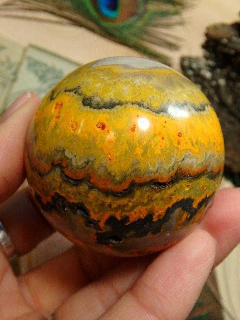 Swirling Patterns Bumblebee Jasper Sphere - Earth Family Crystals
