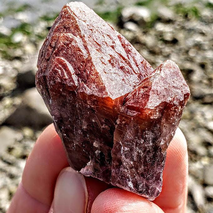 Red Amethyst Double Point From Brazil - Earth Family Crystals