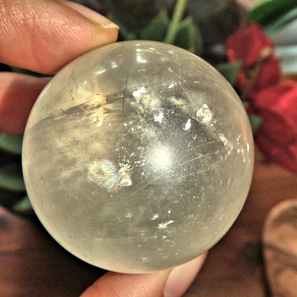 Golden Sunshine Orb Calcite Sphere Carving 3 - Earth Family Crystals
