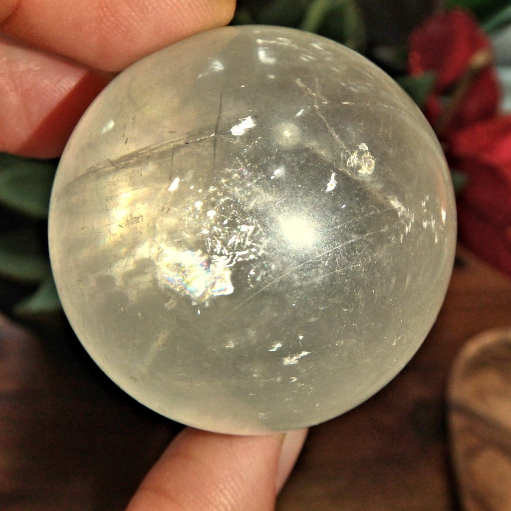 Golden Sunshine Orb Calcite Sphere Carving 3 - Earth Family Crystals