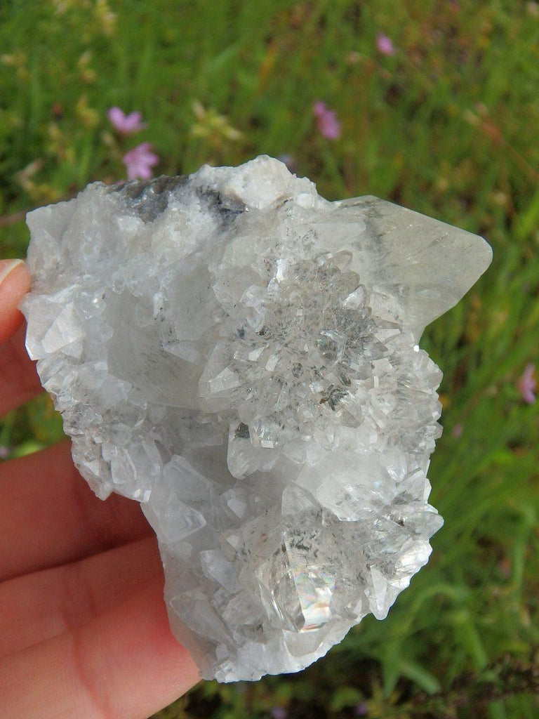 Amazing Sparkle! Unique Clear Calcite With Hematite Phantoms From Linwood Mine, NY - Earth Family Crystals