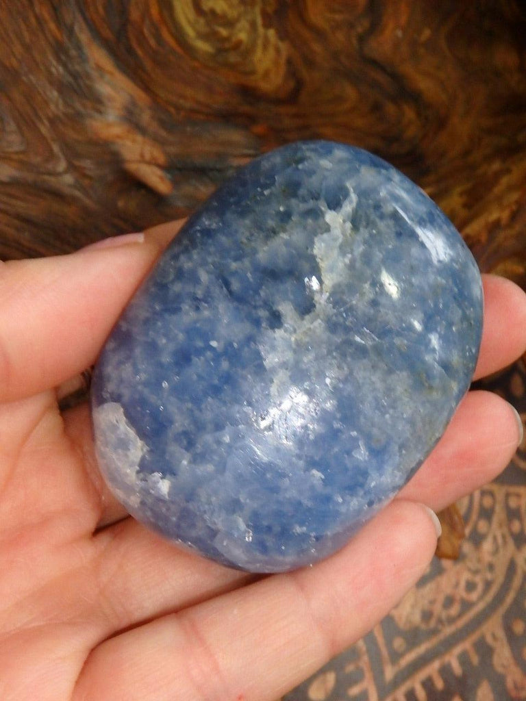 Throat Chakra Bliss Blue Calcite Hand Held Specimen - Earth Family Crystals