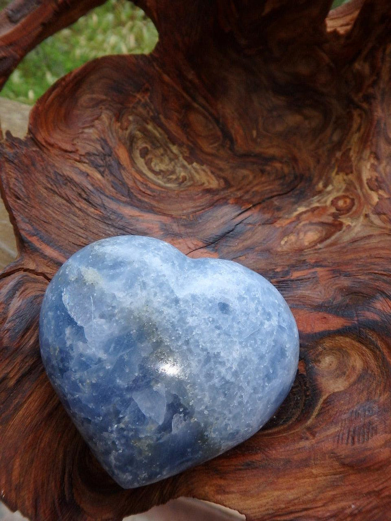 Throat Chakra Healing Blue Calcite Love Heart - Earth Family Crystals