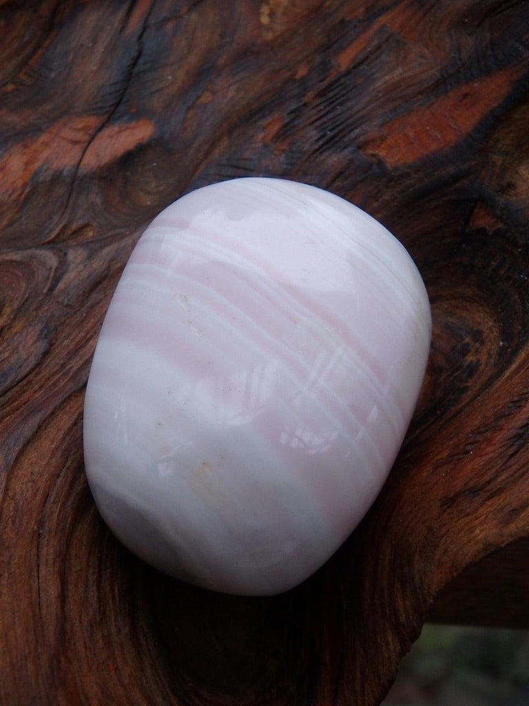 Heart Healing Creamy Pink Mangano Calcite Palm Stone - Earth Family Crystals