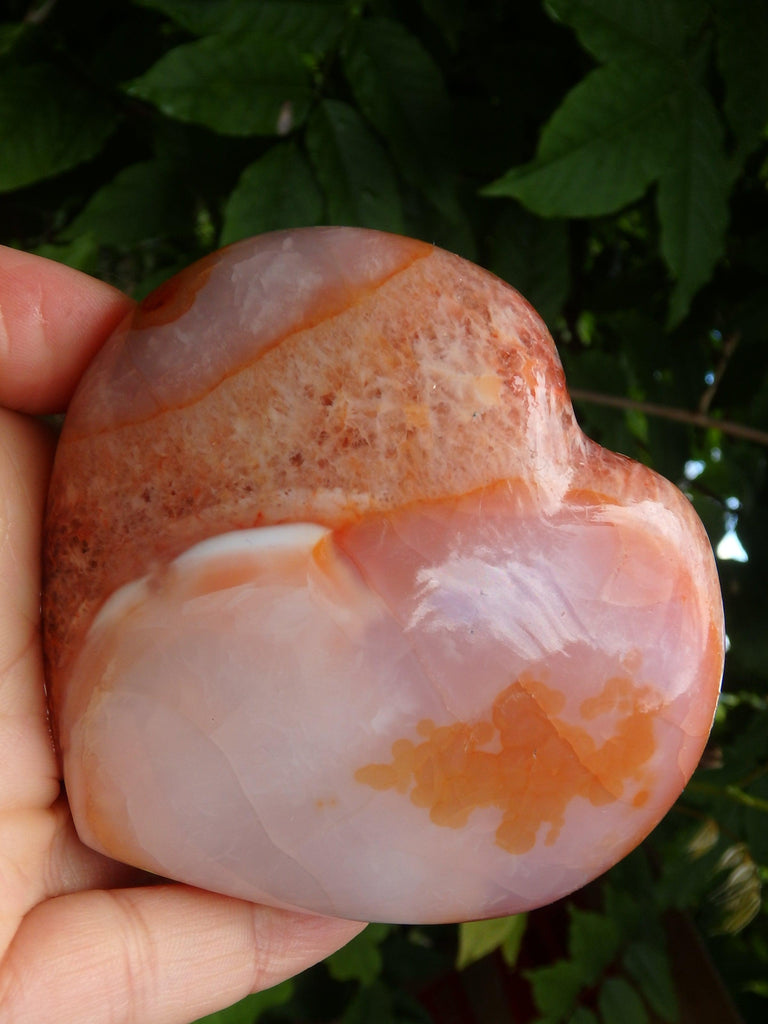 Unique Druzy Point Cave Carnelian Love Heart Carving - Earth Family Crystals