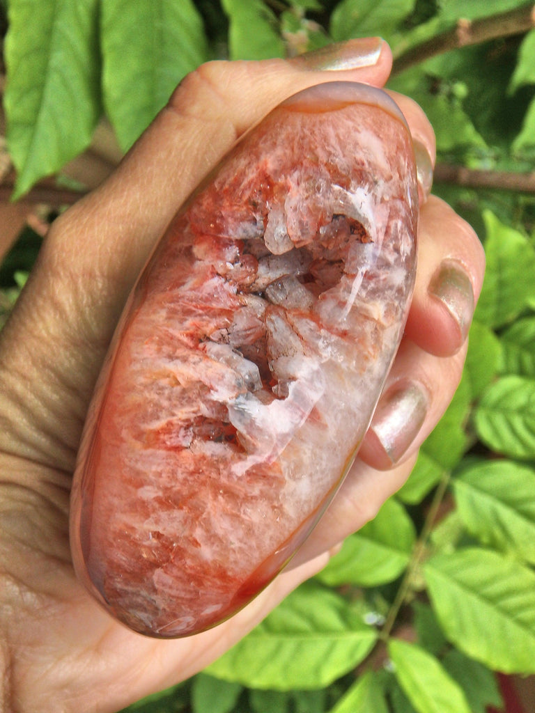Unique Druzy Point Cave Carnelian Love Heart Carving - Earth Family Crystals