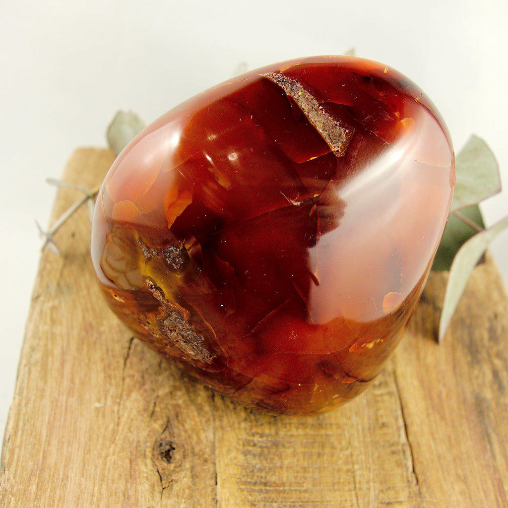 Fire Red Chunky 1 Lb Carnelian Standing Specimen With Caves From Madagascar - Earth Family Crystals