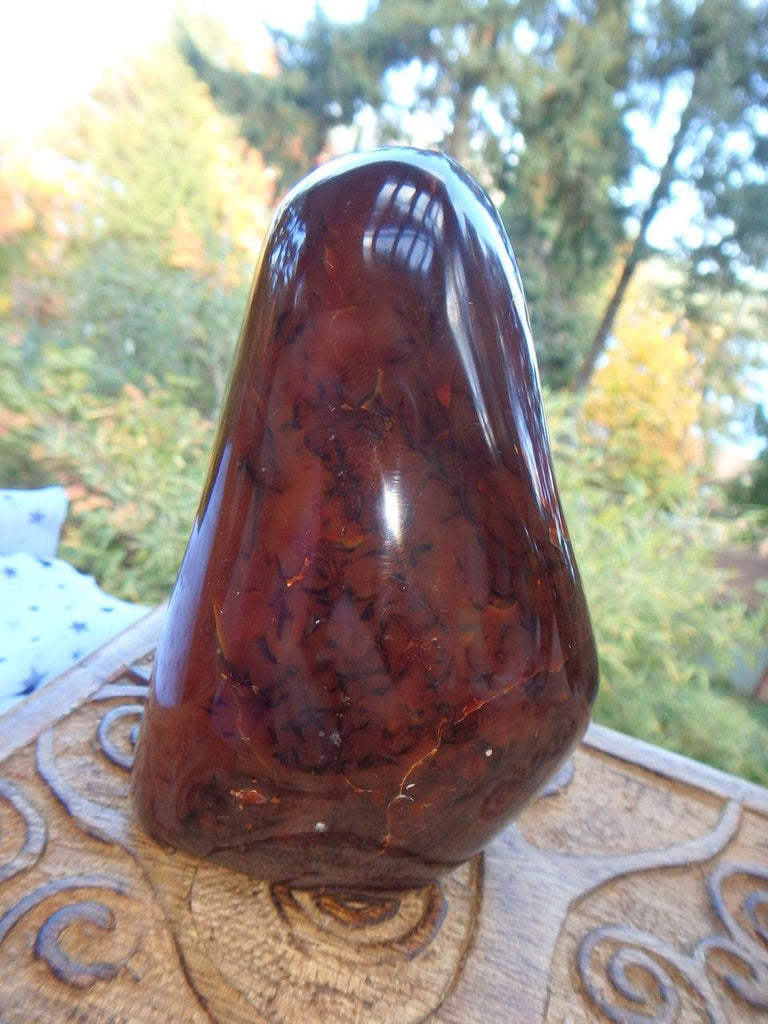 White Druzy Cave Deep Orange Carnelian Standing Display Specimen*REDUCED - Earth Family Crystals