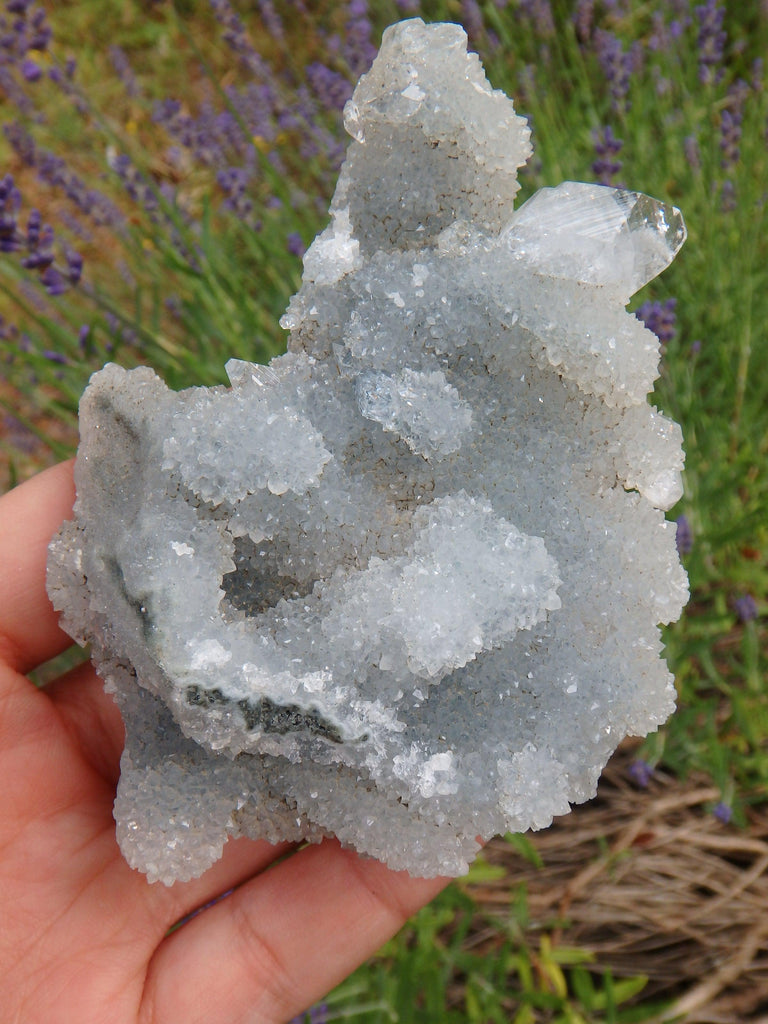 Incredible Sparkle Chalcedony With Clear Apophyllite Point Inclusions - Earth Family Crystals