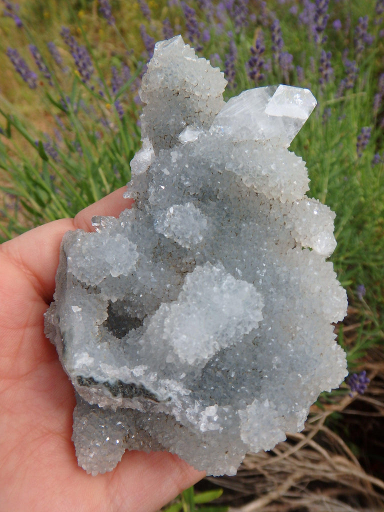 Incredible Sparkle Chalcedony With Clear Apophyllite Point Inclusions - Earth Family Crystals