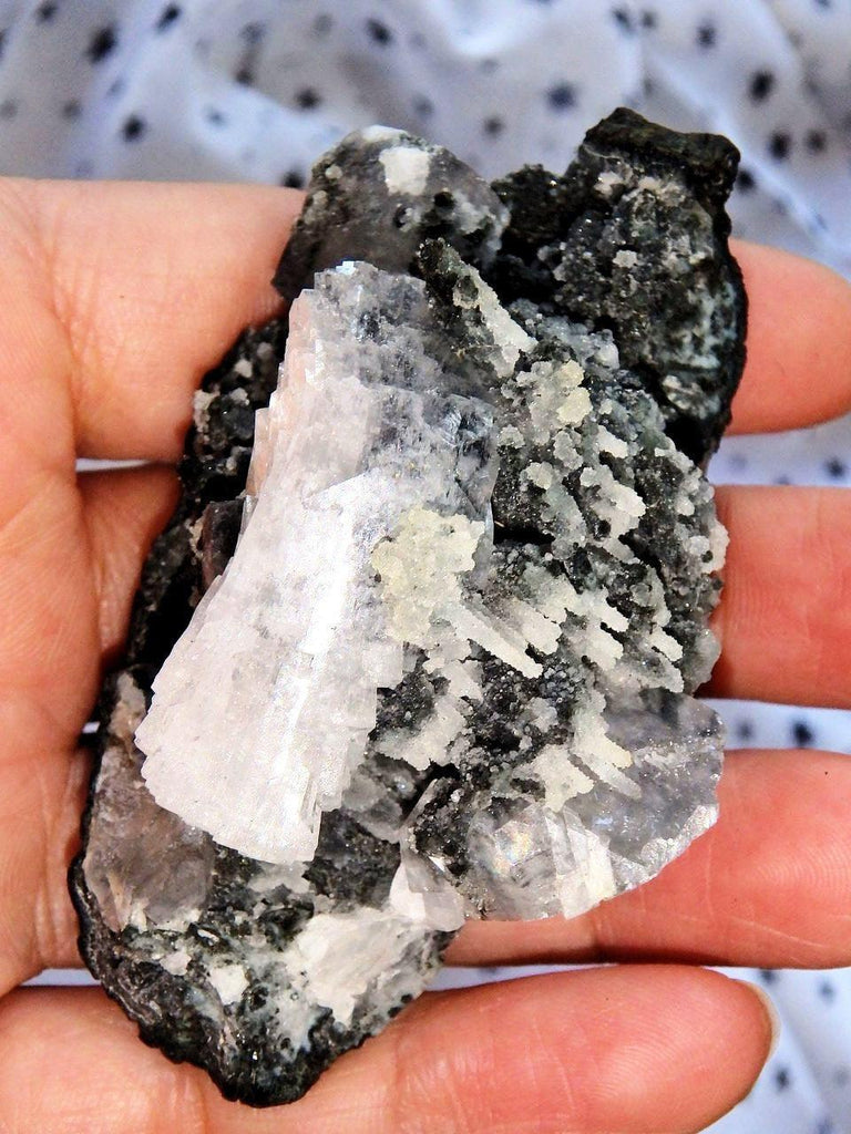 Black Chalcedony Crystals  & Heulandite Cluster From India - Earth Family Crystals