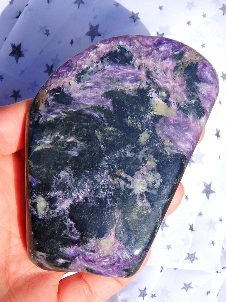 Xl Gorgeous Purple Charoite Silky Patterns Free Form Specimen - Earth Family Crystals