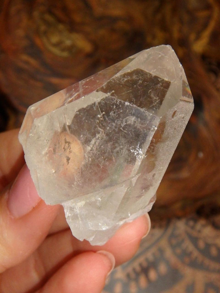 Mother & Baby Quartz Point With Green Chlorite Inclusion From Brazil - Earth Family Crystals