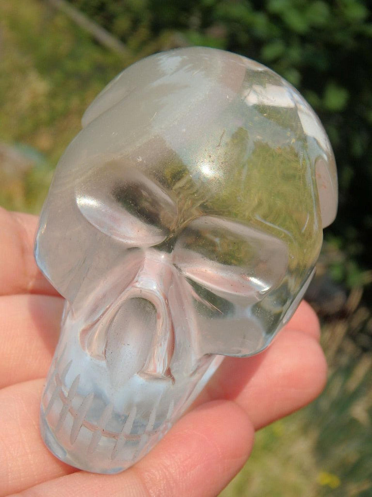 Unusual Cloud of Chlorite Clear Quartz Skull Carving - Earth Family Crystals