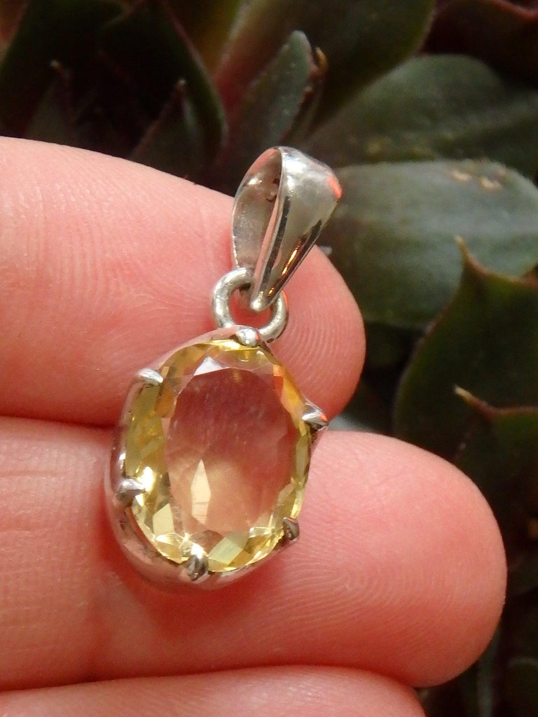 Golden Shine Faceted Natural & Dainty Citrine Pendant in Sterling Silver (Includes Silver Chain) - Earth Family Crystals