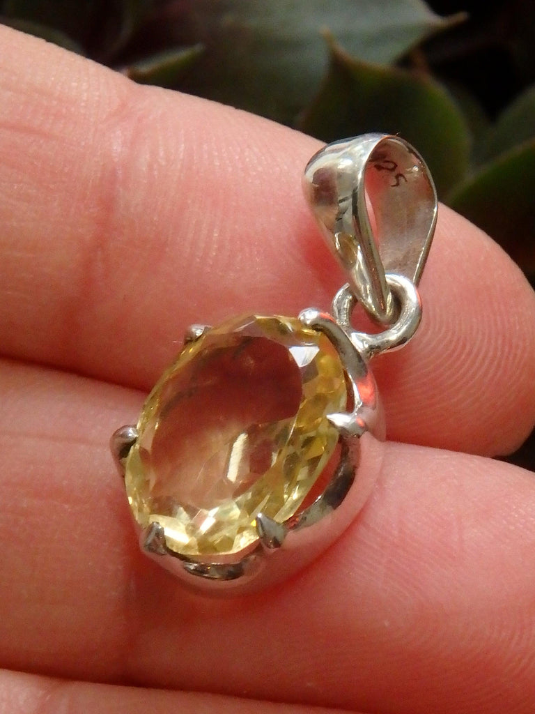 Golden Shine Faceted Natural & Dainty Citrine Pendant in Sterling Silver (Includes Silver Chain) - Earth Family Crystals