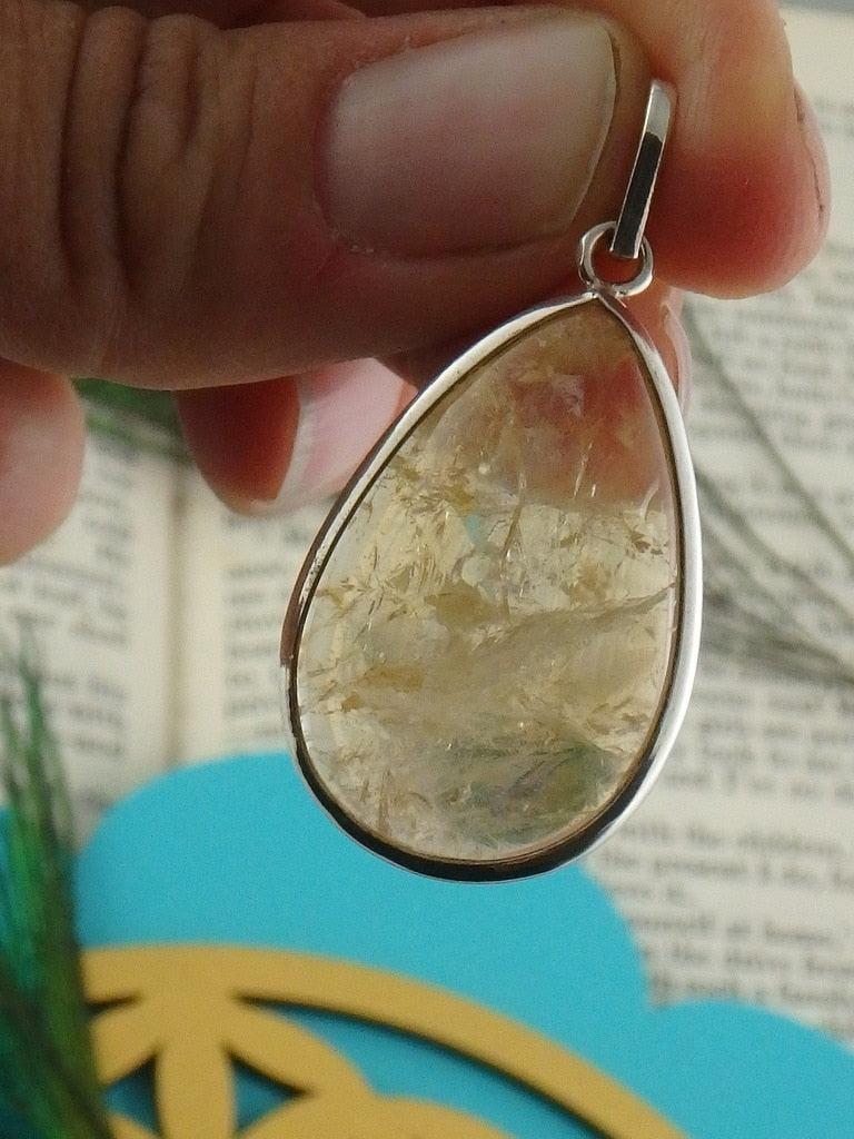 ~Optical Golden Citrine Gemstone Pendant In Sterling Silver (Includes Silver Chain) - Earth Family Crystals