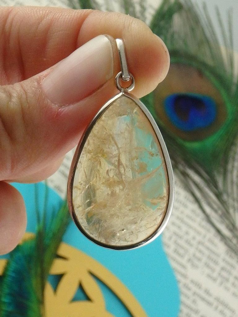 ~Optical Golden Citrine Gemstone Pendant In Sterling Silver (Includes Silver Chain) - Earth Family Crystals