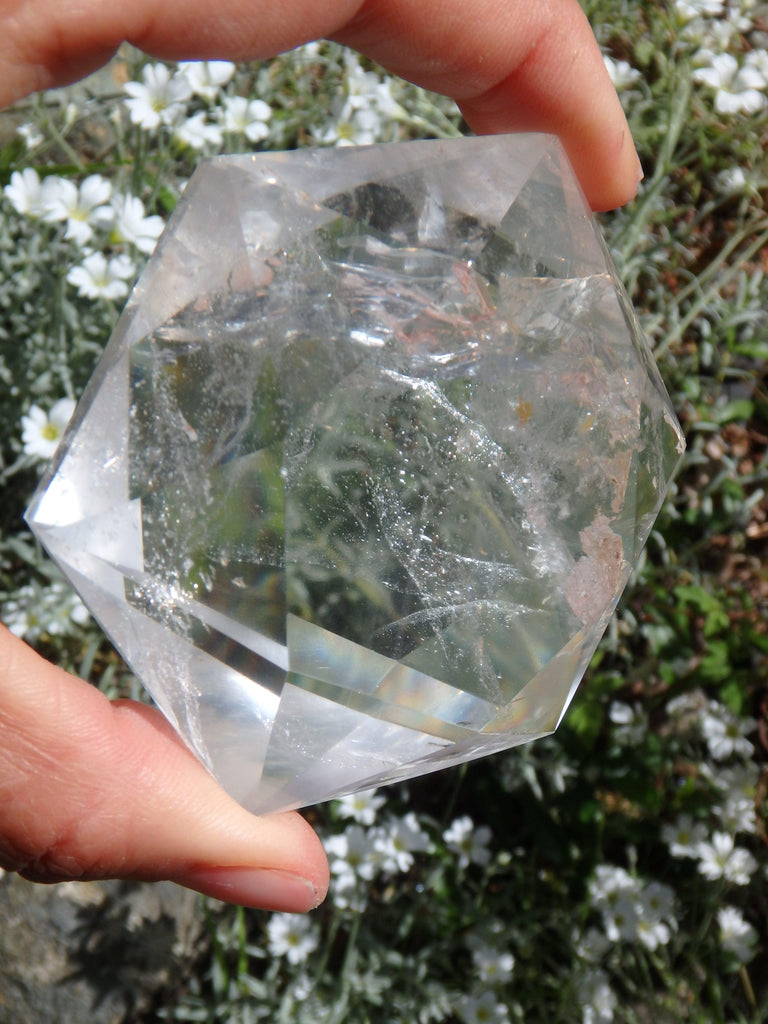 Brilliant & Large Clear Quartz Star of David Carving From Brazil - Earth Family Crystals