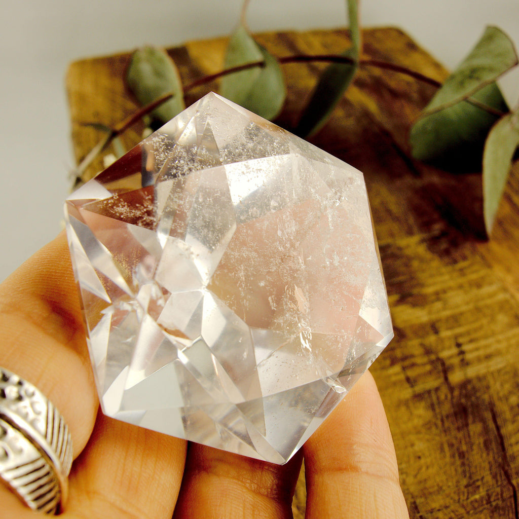 Stunning Large Faceted Diamond Cut Clear Quartz Specimen #1 - Earth Family Crystals