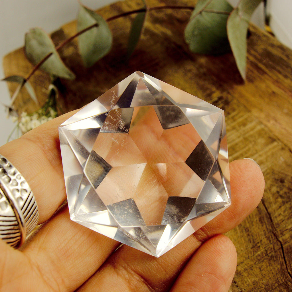 Stunning Medium Faceted Diamond Cut Clear Quartz Specimen #1 - Earth Family Crystals
